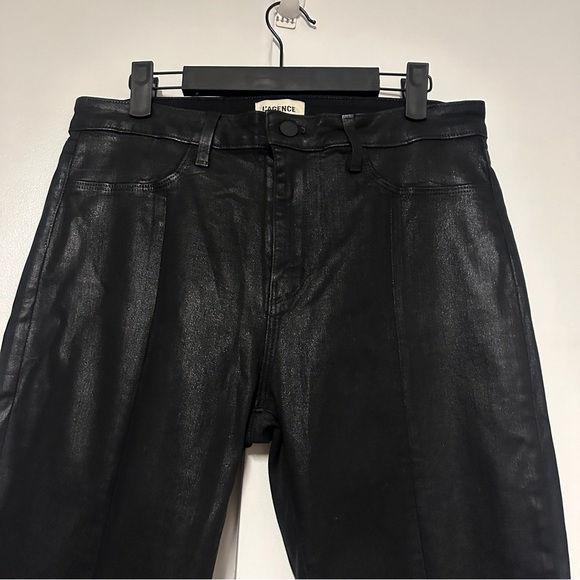 L'agence Jyothi high rise split ankle hem jeans in noir black coated size 31 - Picture 5 of 10